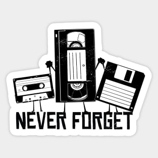 Never Forget Retro Vintage Cassette Tape Sticker